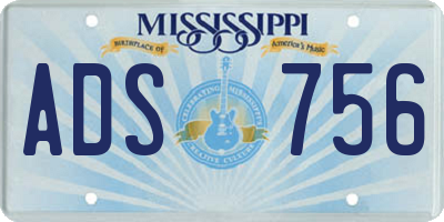 MS license plate ADS756