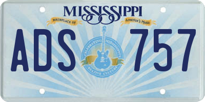 MS license plate ADS757