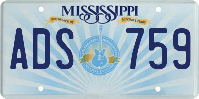 MS license plate ADS759