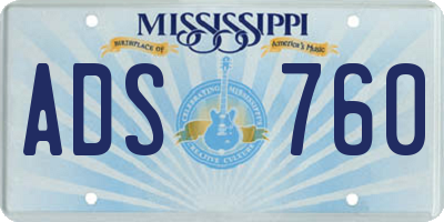 MS license plate ADS760
