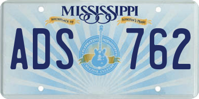 MS license plate ADS762