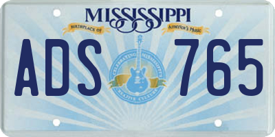MS license plate ADS765