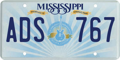 MS license plate ADS767
