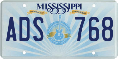 MS license plate ADS768