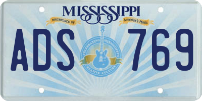 MS license plate ADS769