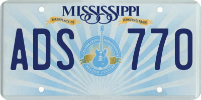 MS license plate ADS770