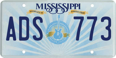 MS license plate ADS773