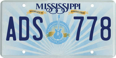 MS license plate ADS778