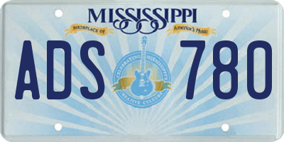 MS license plate ADS780