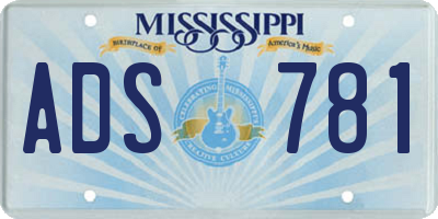 MS license plate ADS781