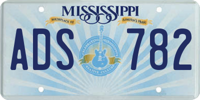 MS license plate ADS782