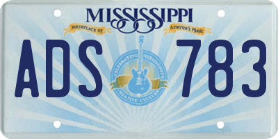 MS license plate ADS783