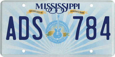MS license plate ADS784
