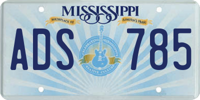 MS license plate ADS785