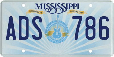 MS license plate ADS786
