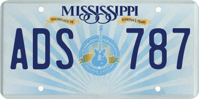 MS license plate ADS787