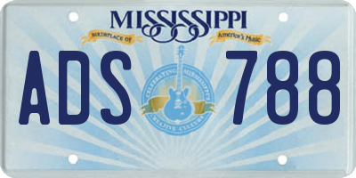 MS license plate ADS788
