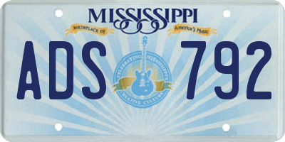 MS license plate ADS792