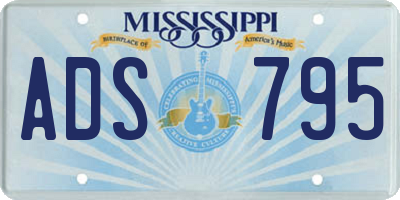 MS license plate ADS795