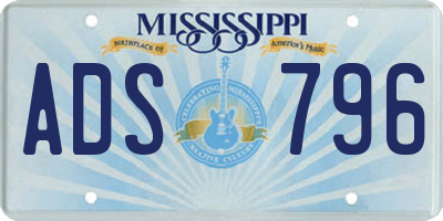 MS license plate ADS796