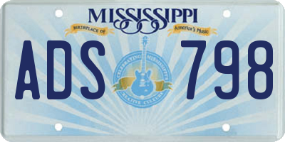 MS license plate ADS798