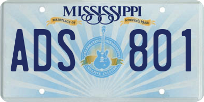 MS license plate ADS801