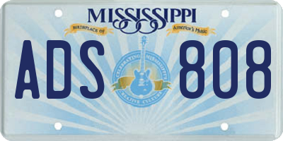 MS license plate ADS808