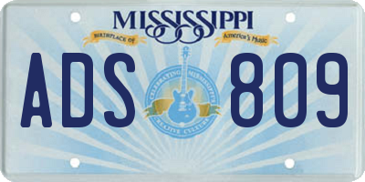 MS license plate ADS809