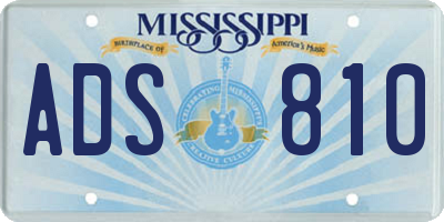 MS license plate ADS810
