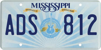 MS license plate ADS812