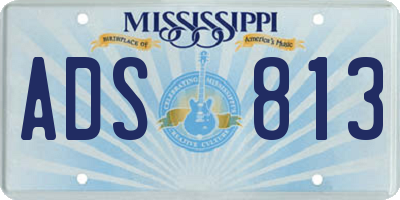 MS license plate ADS813