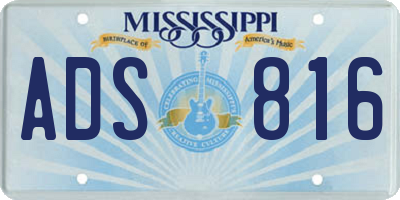 MS license plate ADS816