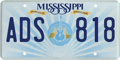 MS license plate ADS818