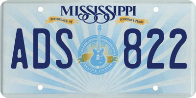 MS license plate ADS822