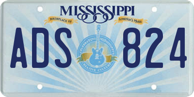 MS license plate ADS824