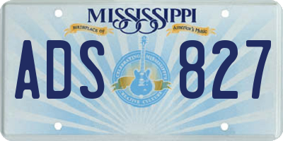 MS license plate ADS827