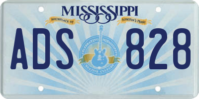 MS license plate ADS828
