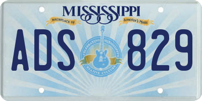MS license plate ADS829