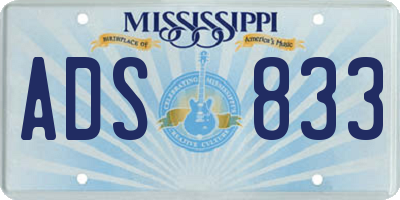 MS license plate ADS833