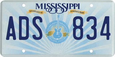 MS license plate ADS834
