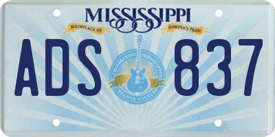 MS license plate ADS837