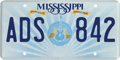 MS license plate ADS842