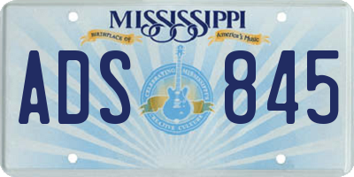 MS license plate ADS845