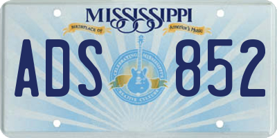 MS license plate ADS852
