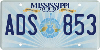 MS license plate ADS853