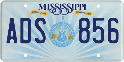 MS license plate ADS856