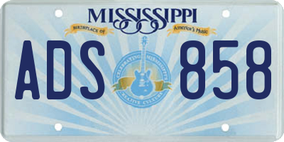 MS license plate ADS858