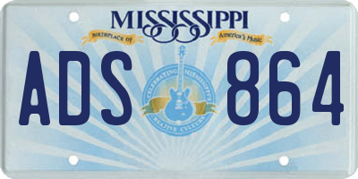 MS license plate ADS864