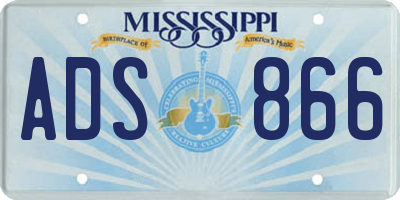 MS license plate ADS866