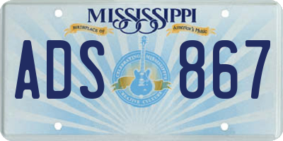 MS license plate ADS867